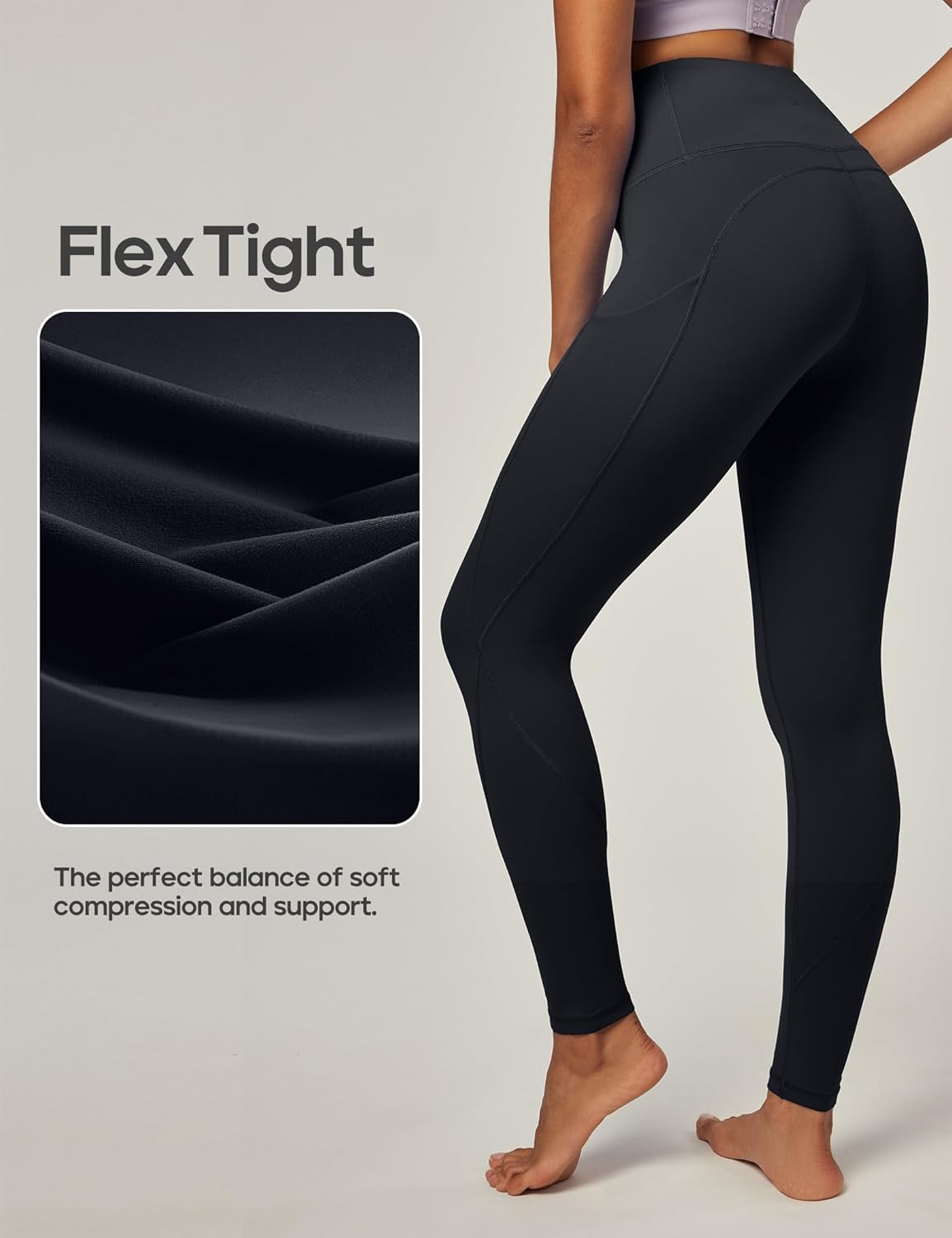 Leggings with Pockets for Women High Waisted Yoga Pants Women Tummy Control Workout Compression Running Leggings